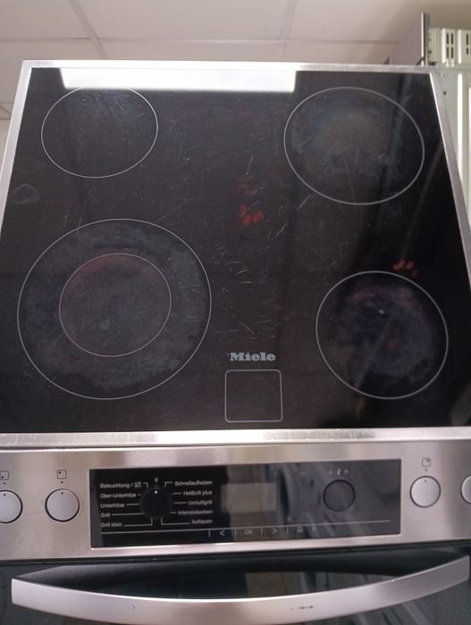 Иноксова печка за вграждане с керамичен плот Миеле Miele Made in Germany 2 години Гаранция!