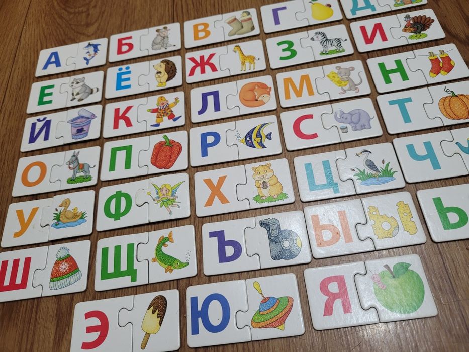 Книги "Алфавит" "Азбука и Букварь" + Буквы-пазлы