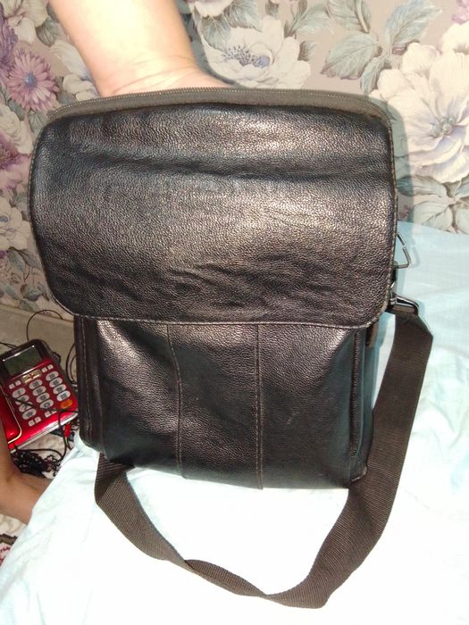 Кожаная барсетка