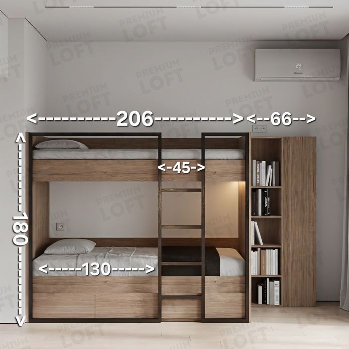 Кровать Двухъярусная, Современная, Kravat, ikki etajli, loft, matras