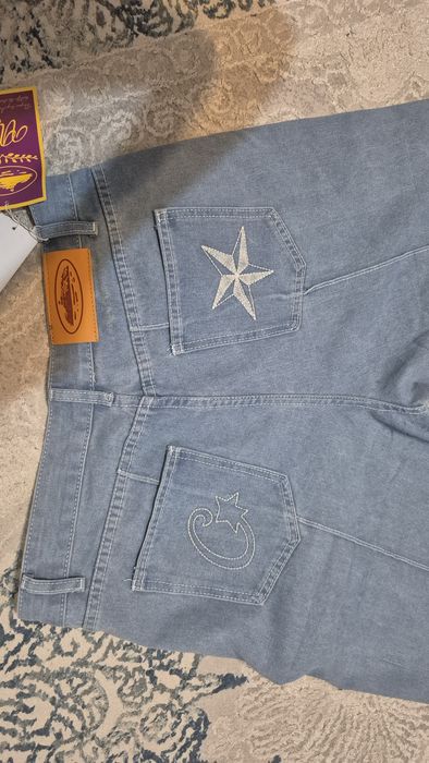 Джинсовые бегги(широкие) шорты Corteiz