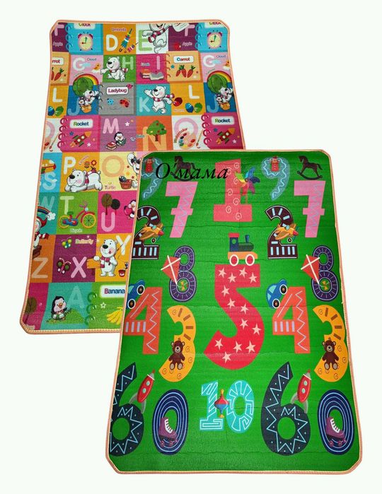 120х180см Двулицево килимче за игра / постелка /подложка за бебе термо