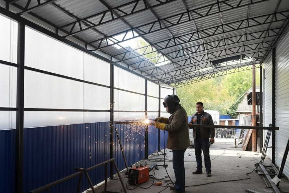 НАВЕС ДЕЛАЕМ.Сварка,Кровельные работы