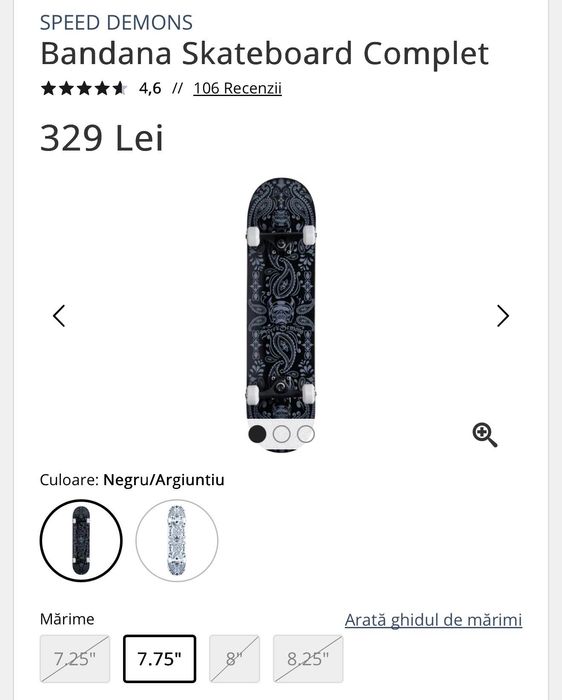 Skateboard negru, aproape nou, ABEC 7