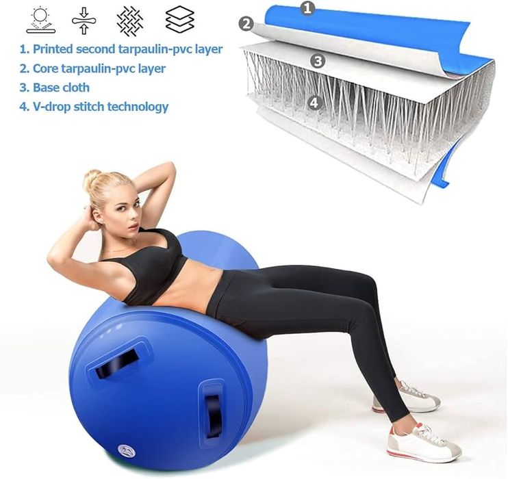 Надуваема гимнастическа ролка MEKETUM, 100x60 см, зелена