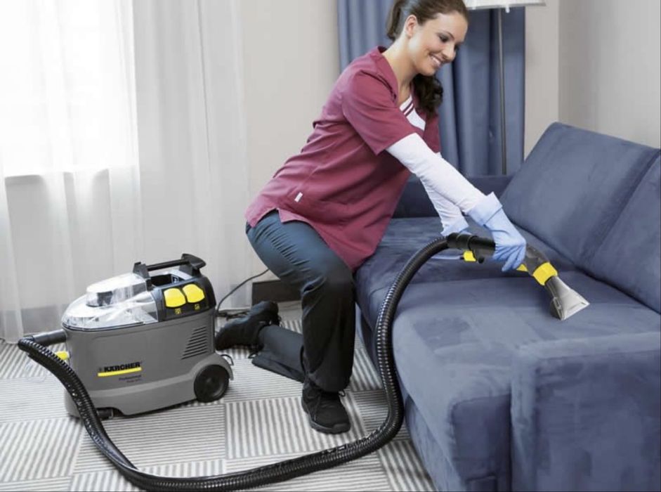 Închiriez aspirator injecție-extracție Karcher Puzzi 8/1 tapițerie, saltele, canapele, scaune, auto, posibilitate livrare la domiciliu contra-cost