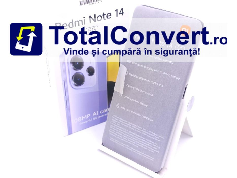 Xiaomi Redmi Note 14 5G 256GB Midnight, Garantie 24 luni | #D90387