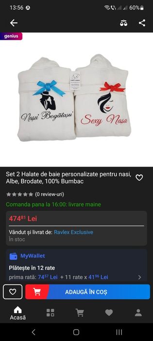 Halat ALB de femei/ nașa, din bumbac premium 100%, marimea L-XL