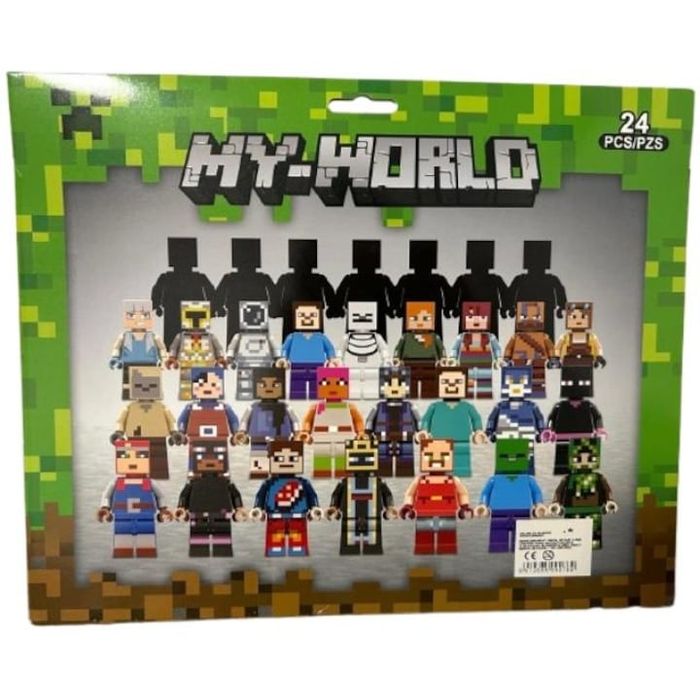 Комплект от 24 фигурки и аксесоари от Minecraft, 5 см,