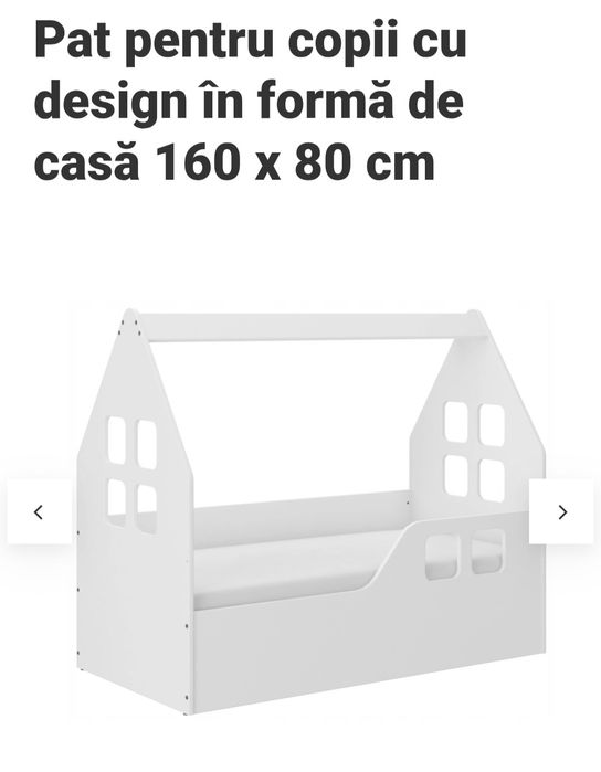 Pat copii forma de casuta 160×80 cm