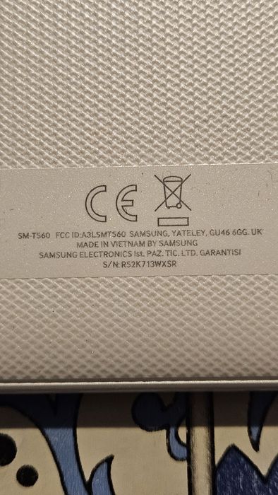 SAMSUNG TABLET SM-T560 много малко използван бял на цвят