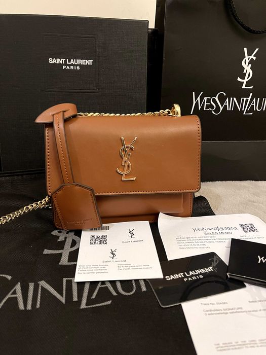 Geantă/Poșetă Yves Saint Laurent Sunset Shoudler Bag Brown