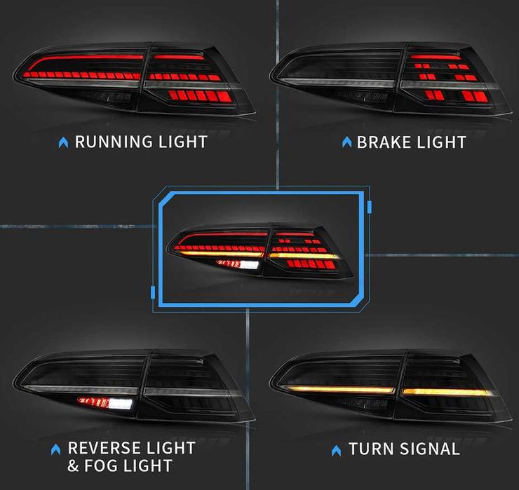 Tунин LED стопове с данамичен мигач VW GOLF7 2013-17
