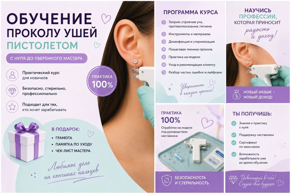 Обучение проколу ушей