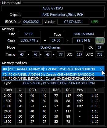 Memorie RAM 64GB 2x32 Laptop Corsair 4800 CMSX64GX5M2A4800C40 SODIMM