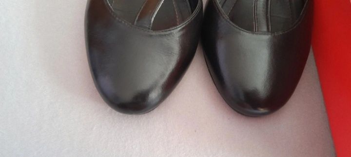 Pantofi cu office cu toc, Catinca, piele, mar. 37