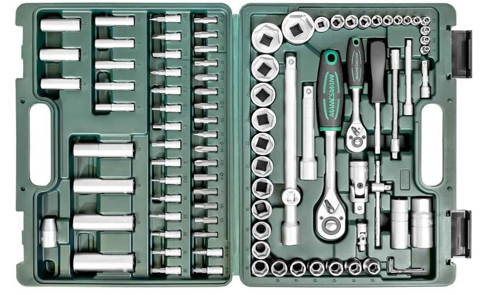 Bruder Mannesmann комплект гедоре 94 части (1/2 и 1/4)