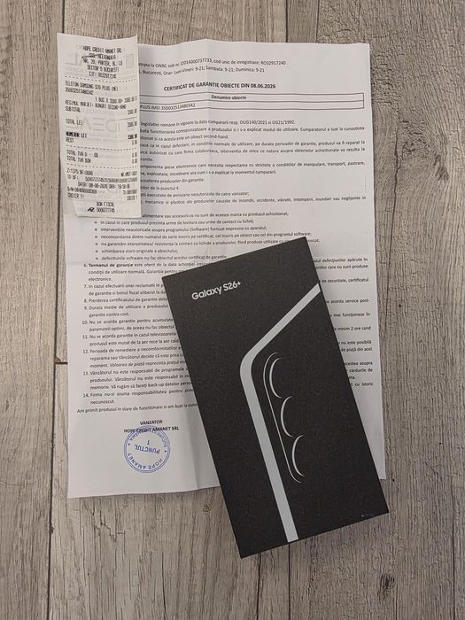 Samsung s26 Plus 5G Black 256Gb NOU Sigilat Acte 2 ANI GARANȚIE