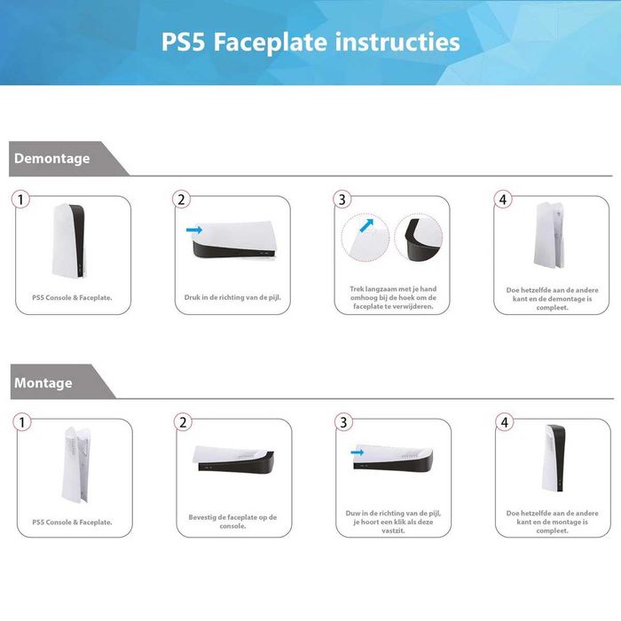 лицеви панели за PS5 Disc Edition innoAura с охлаждащи отвори ABS пластмаса