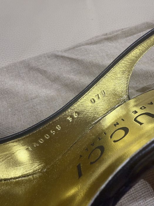 Pantofi Slingback Gucci Originali, Piele Neagră, Mărimea 36 EU, Noi