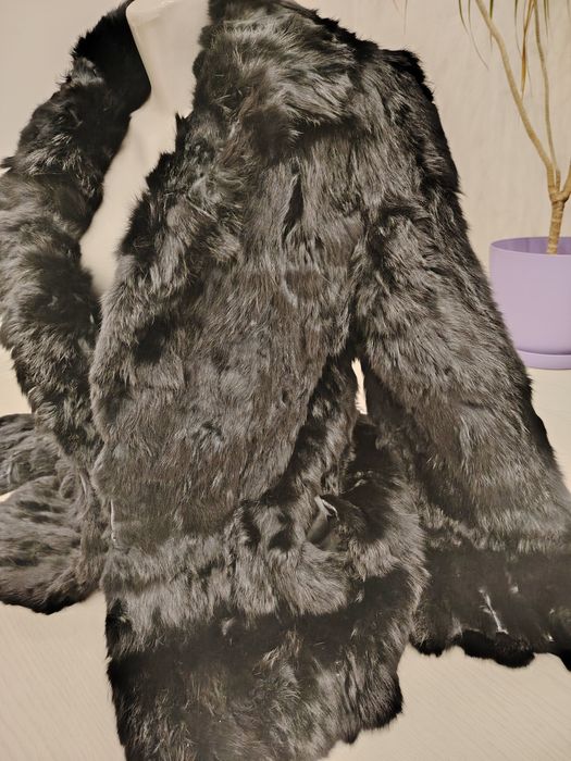 Палто от естествен косъм заек Елегантни рокли от ХС до ХЛ размер