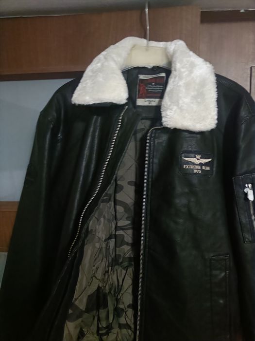 Geaca aviator guler detașabil