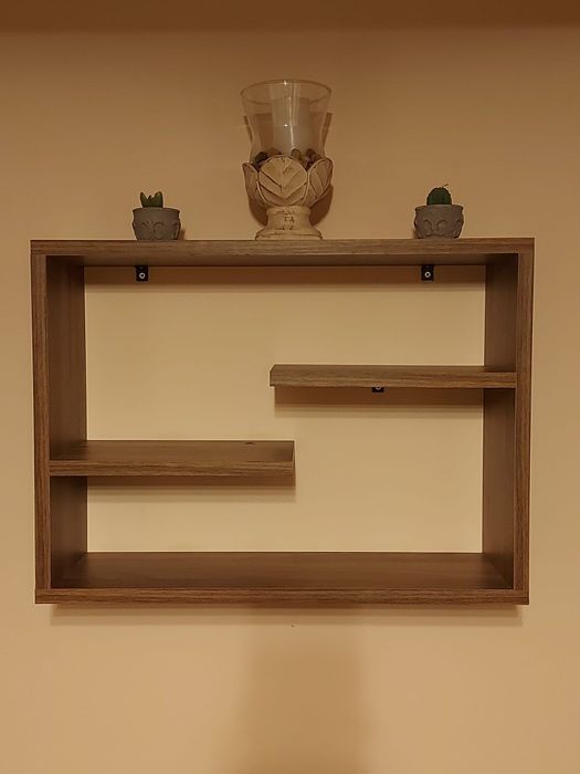 Set doua etajere cu câte doua polițe fiecare, culoare stejar, 60×44