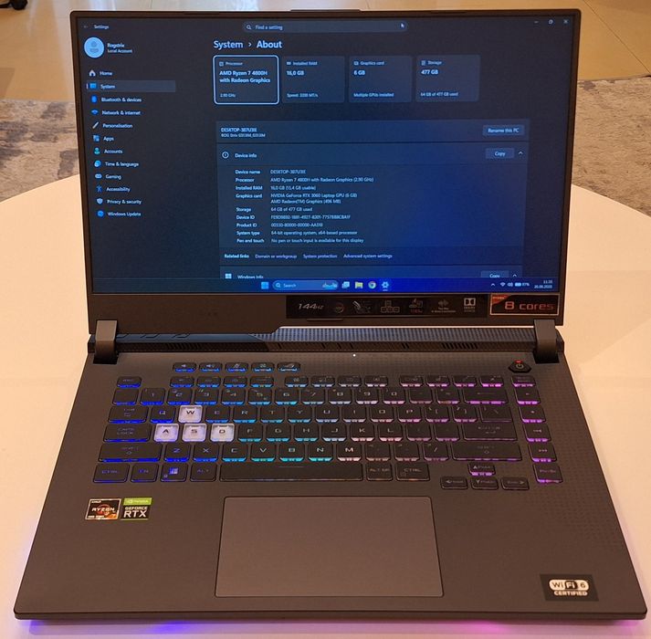 Laptop Gaming ASUS ROG STRIX Ryzen 7 RTX 3060