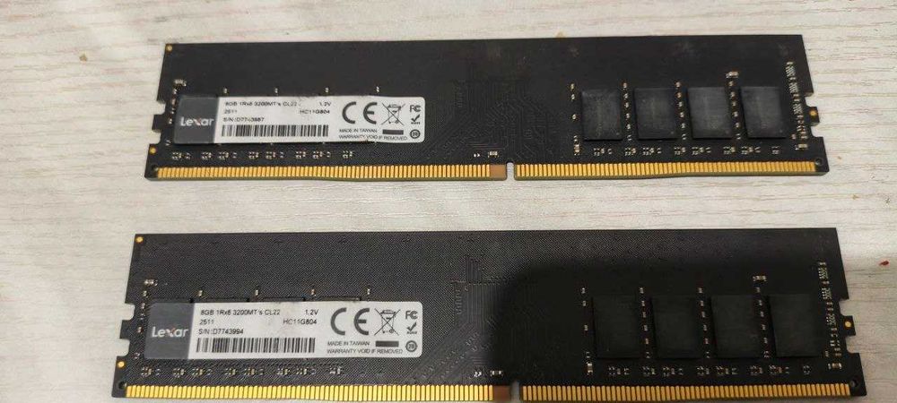 RAM (Operativka) Lexar Hajmi: Har biri 8 GB Б/У