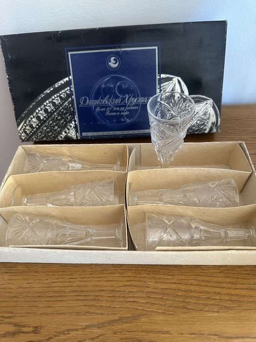 Хрустальные фужеры с алмазной гранью