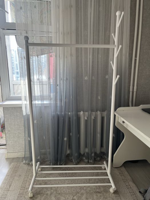 Вешалка напольная металл/пластик, 86х170 см, белый