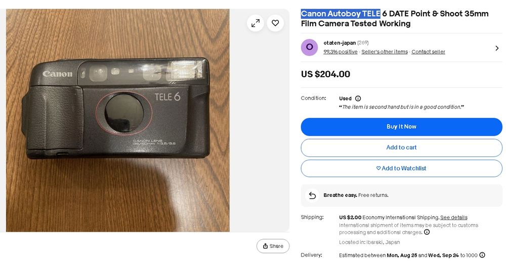 Minolta Hi-Matic S + Camera bag / Canon - Prima Tele / BF-8