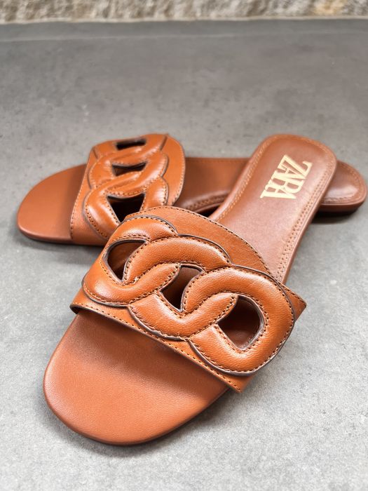 Sandale ZARA de piele, Marimea 36
