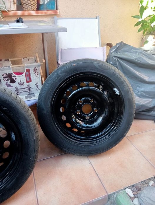 Set jante cu cauciucuri Dot 2025 pe 15 pentru VW Golf.Pasat.Touran.Cady.Skoda.Seat.Audi