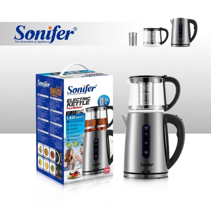 Новый электрический чайник Sonifer SF 2118! Электрочайник! Tefal