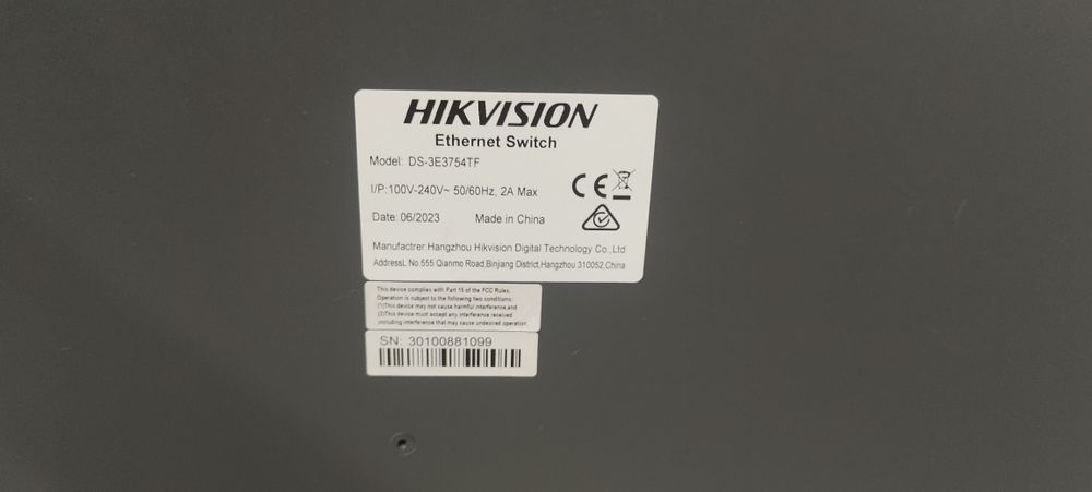 Свич switch Hikvision DS-3E3754TF Управляемый коммутатор L3