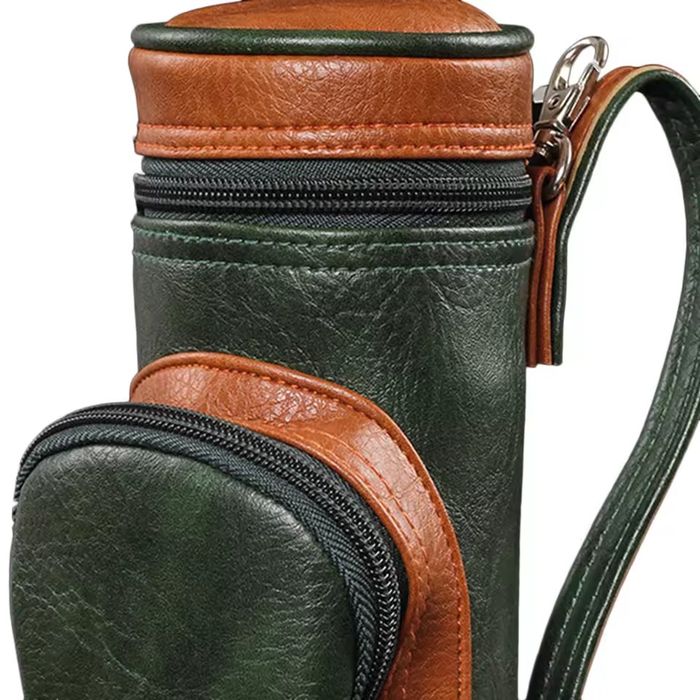 Кръгъл хумидор за 5 пури с джоб за аксесоари – Travel Humidor