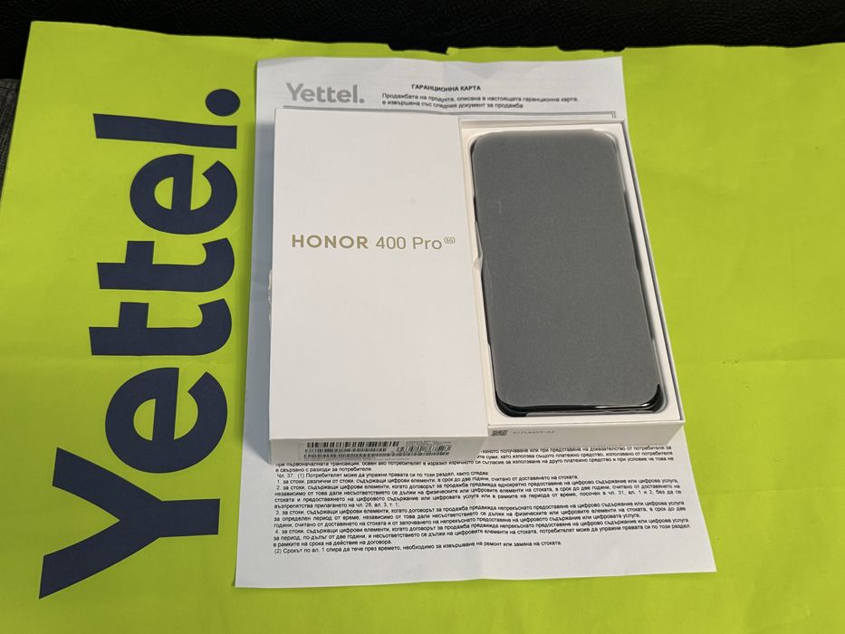 ЧИСТО НОВ 256GB Honor 400 Pro 5G Гаранция Yettel 2028г. Black | Черен