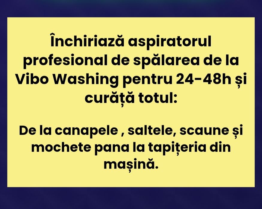 Închiriez Aspirator Profesional injectie extractie KARCHER tapiterie