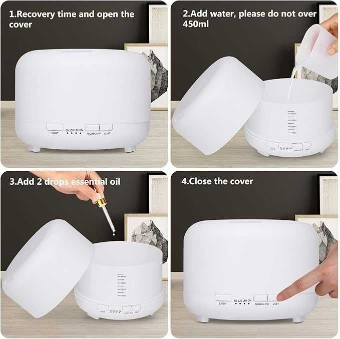 RGB Арома Дифузер с дистанционно 450мл, овлажнител и лампа