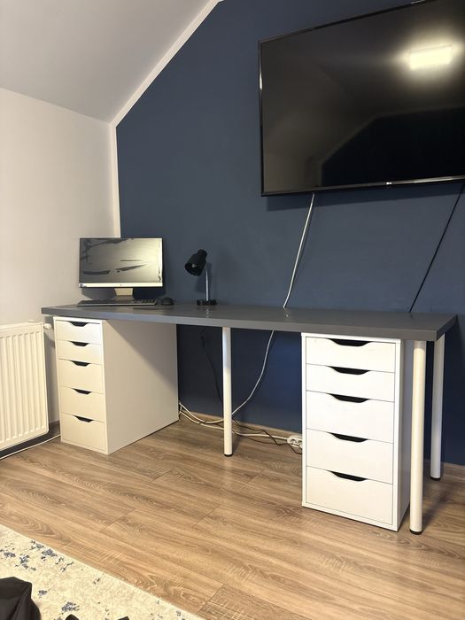 Dormitor complet IKEA – dulap, comodă/bibliotecă și birou mare