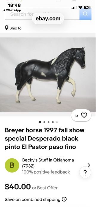 Антикварна колекционерска фигура на кон марка Breyer Reeves USA  2 бр.