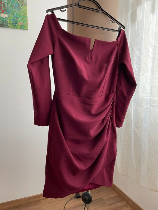 Rochie Amalin, nouă, cu eticheta, culoare Merlot