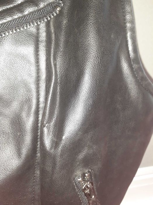 Кожен елек, черен