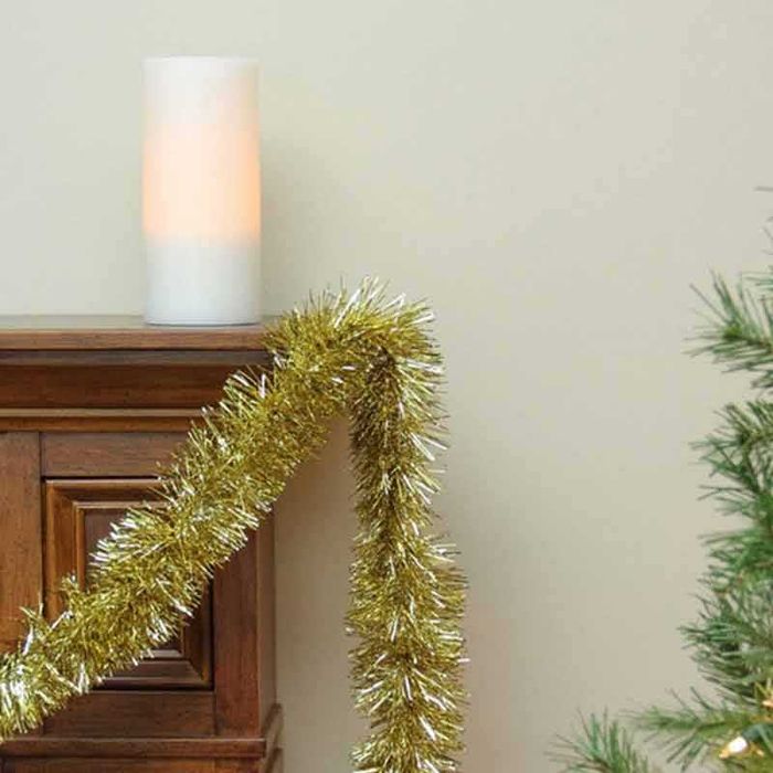 Коледна златиста дълга гирлянда 6 м, лесно декориране