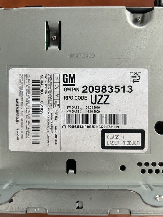 Radio rcd opel insignia , astra j 20983513