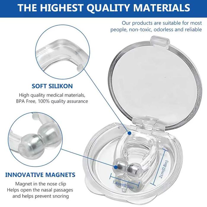 Силиконови клипсове с магнити против хъркане