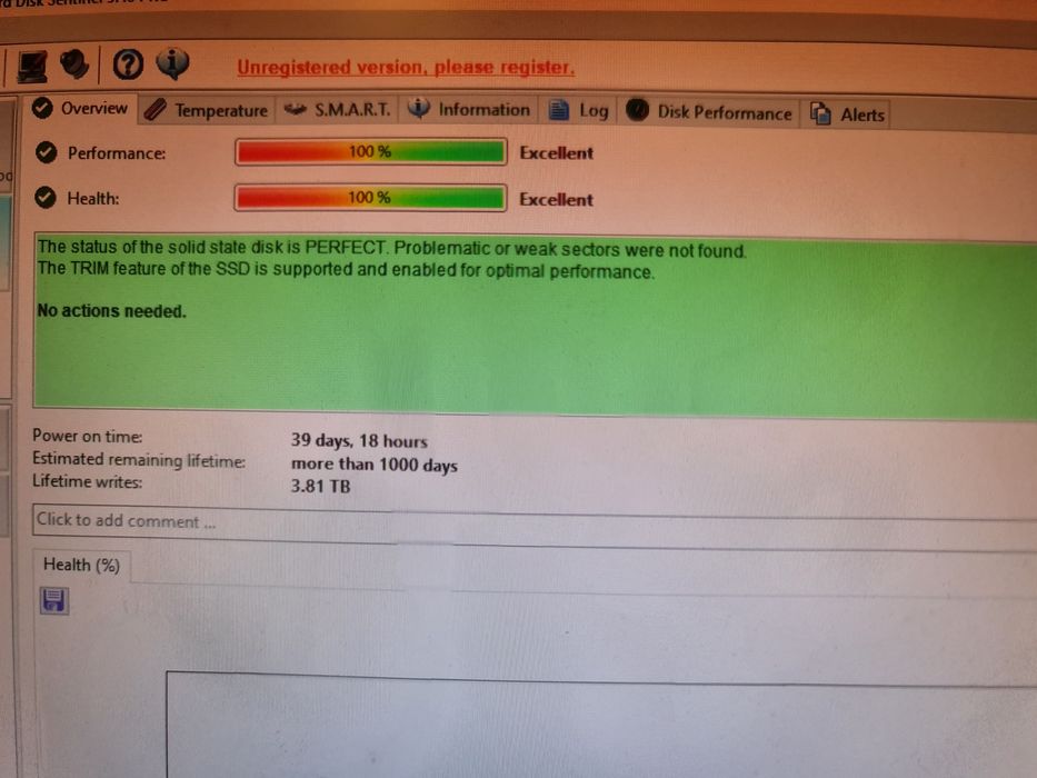 SSD M2 SATA 1TB Samsung 860 EVO ca nou 100% viata 39 zile utilizat