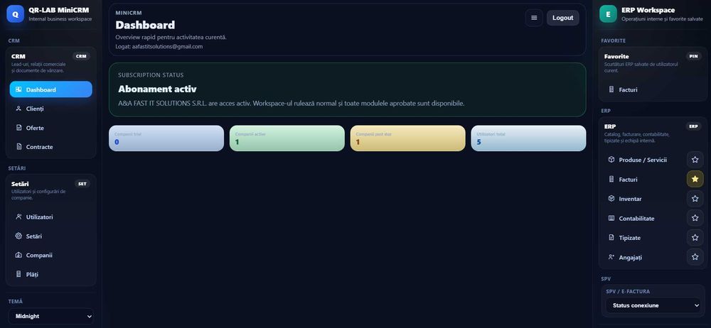 MINICRM & ERP cu integrare E-Factura