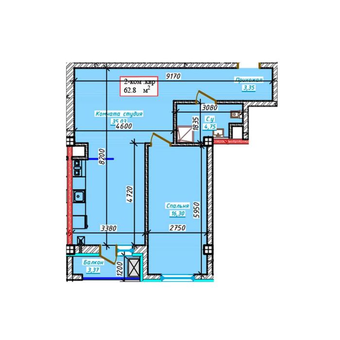 Классная 2 комнатная квартира для инвестиции